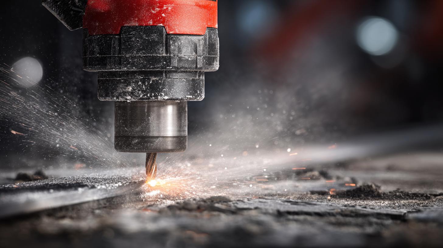 Nahaufnahme eines Industriebohrers bei der Metallbearbeitung – Werkzeugmechaniker Job
