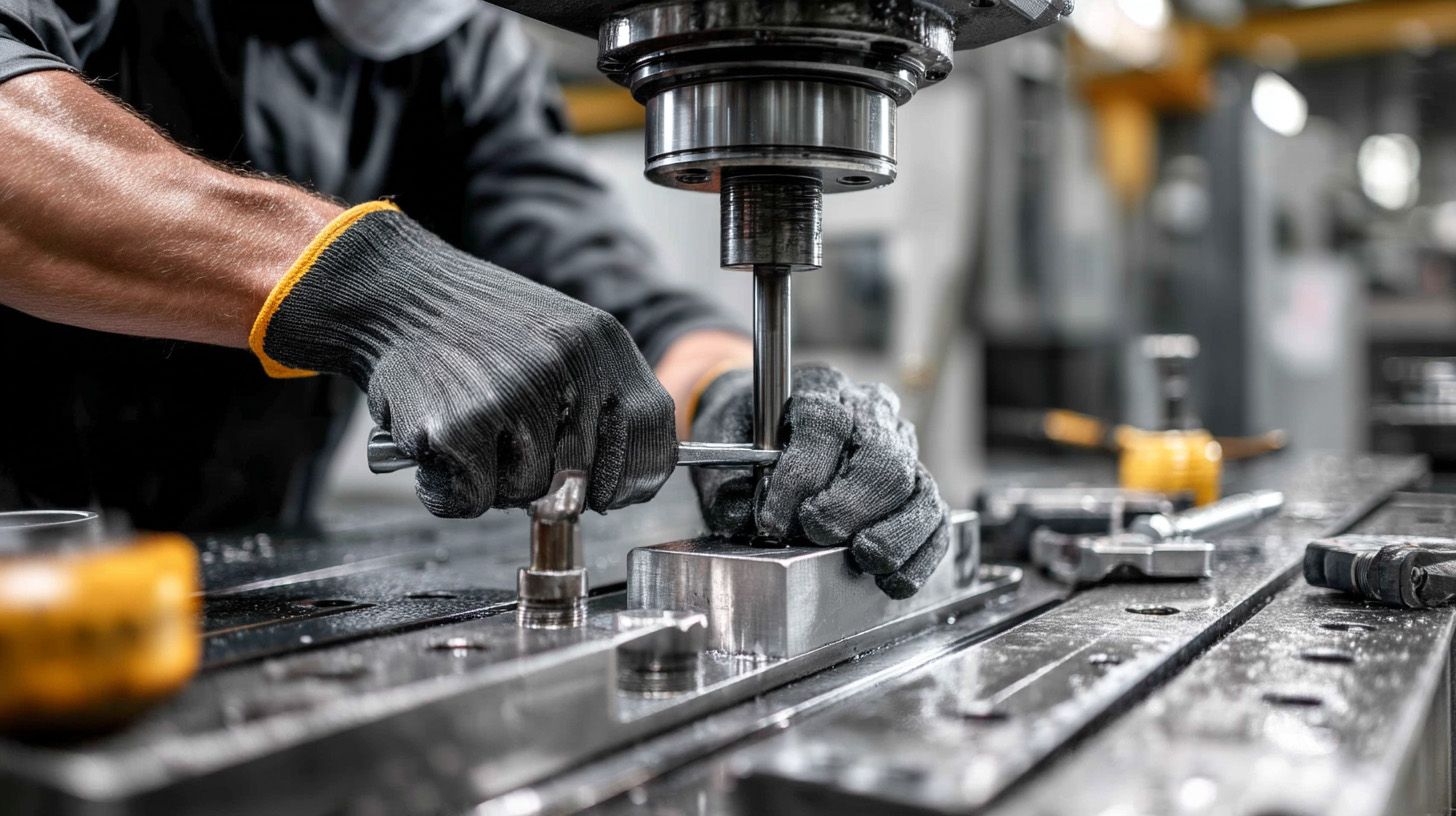 Zerspanungsmechaniker arbeitet präzise mit einer Fräsmaschine an einem Metallwerkstück.